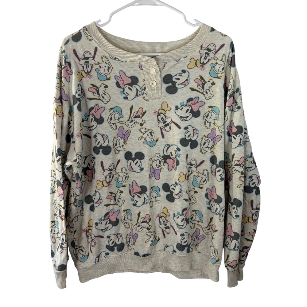 Disney‎ Mickey & Friends All Over Print Sleepwear Lounge Top Women's XL 16-18